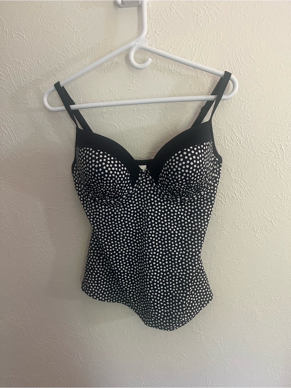 Boden Navy & White Polka Dot Milos Swimsuit Tankini Top